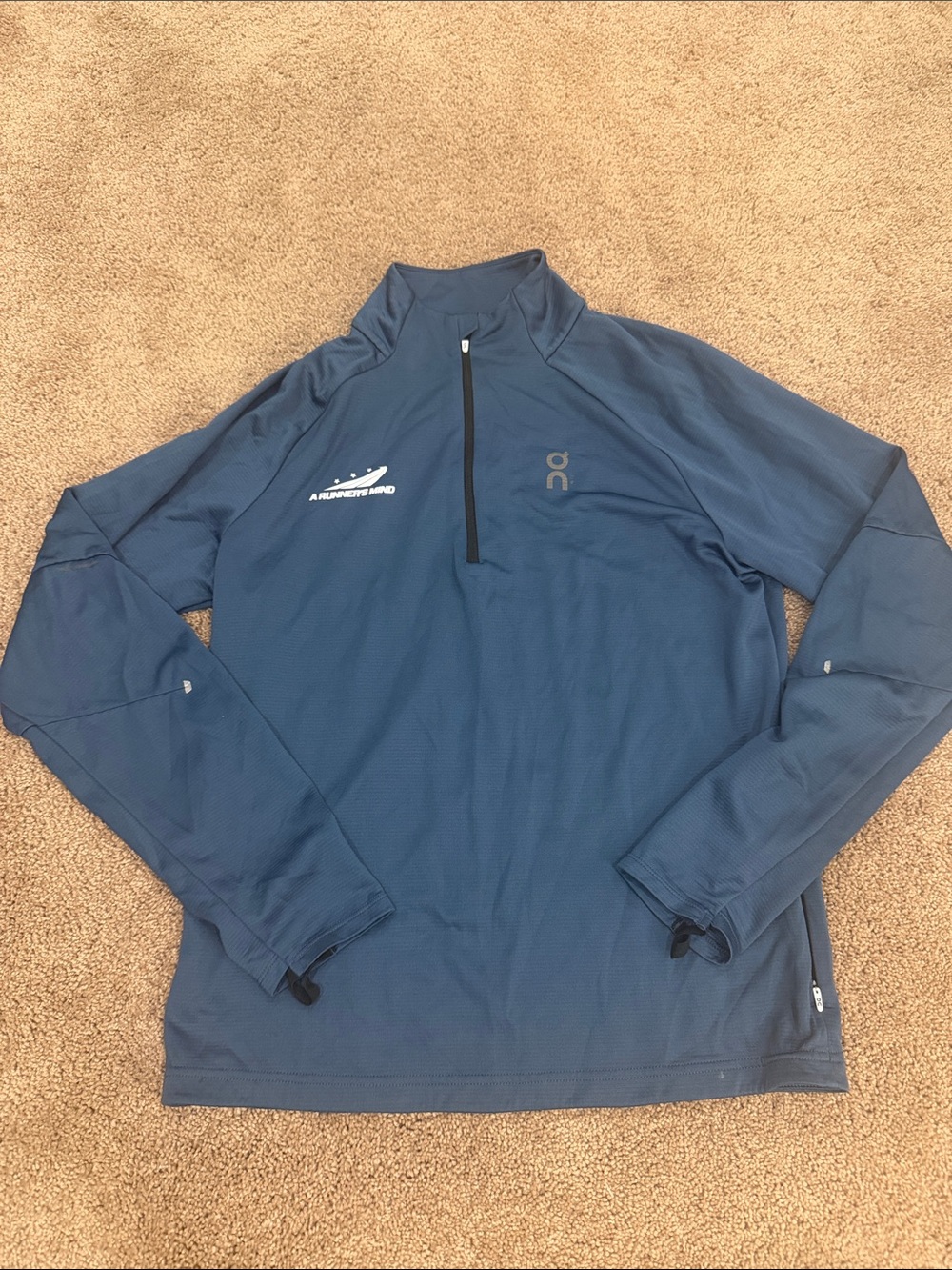 On Running Men’s Blue Half-Zip Lightweight Shirt Jacket